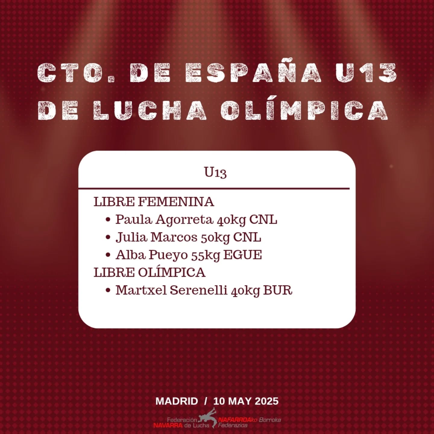 Cuatro deportistas navarros compiten este s&aacute;bado en el Campeonato de Espa&ntilde;a U13 LO